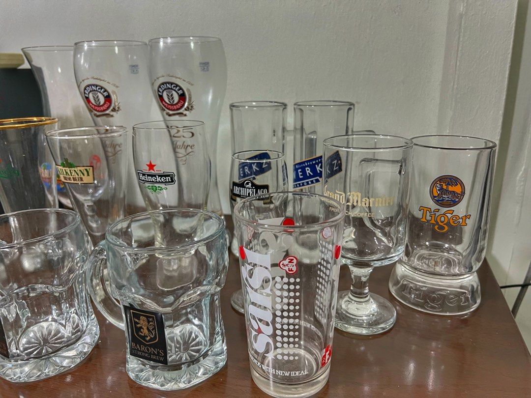 Vintage collectible beer glasses, Hobbies & Toys, Memorabilia