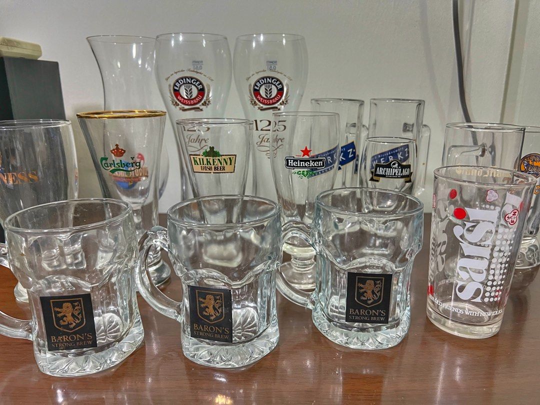 Vintage collectible beer glasses, Hobbies & Toys, Memorabilia