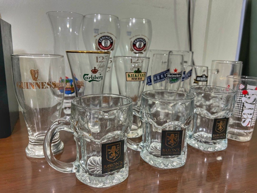 Vintage collectible beer glasses, Hobbies & Toys, Memorabilia