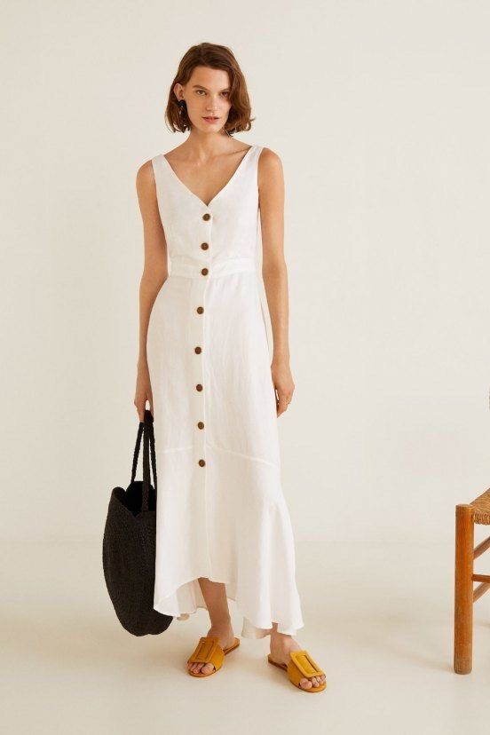 Mango white dress with on sale buttons