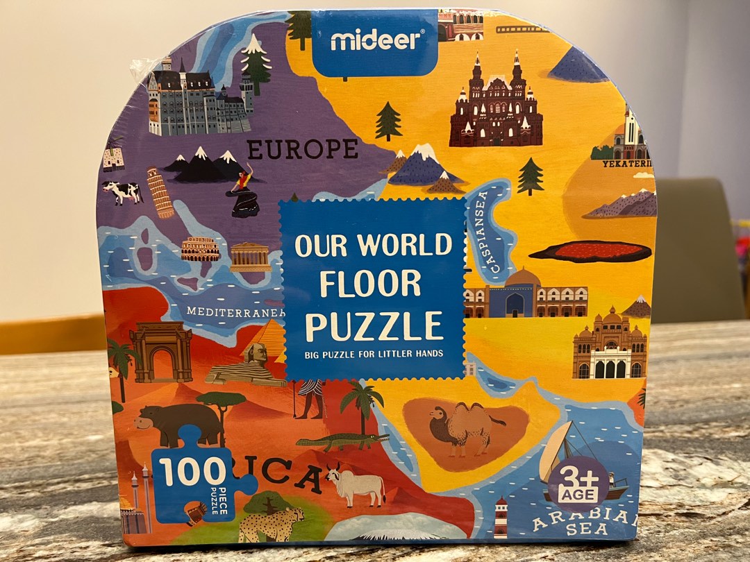 World Map Floor Jigsaw Puzzle, Hobbies &amp; Toys, Toys &amp; Games on Carousell