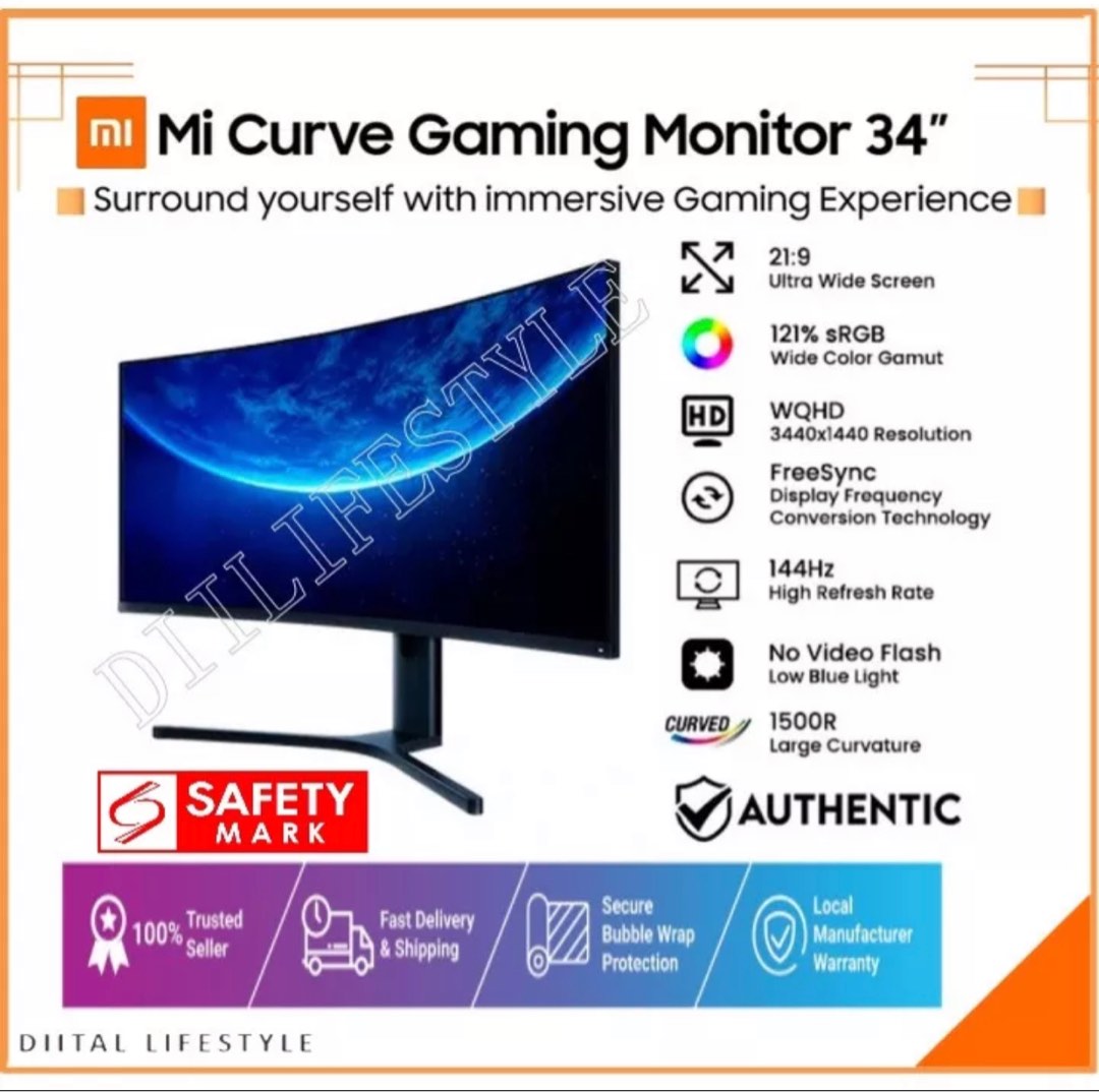 Xiaomi Curved Gaming Monitor 34”, Computers & Tech, Parts & Accessories ...