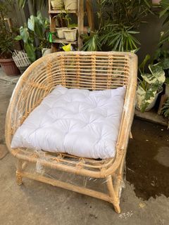 Year End Sale!! On hand Rattan Accent chair with fiber cushion included