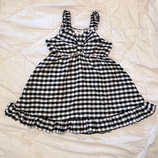 4～7歲兒童女童春秋冬格子背心洋裝連衣裙