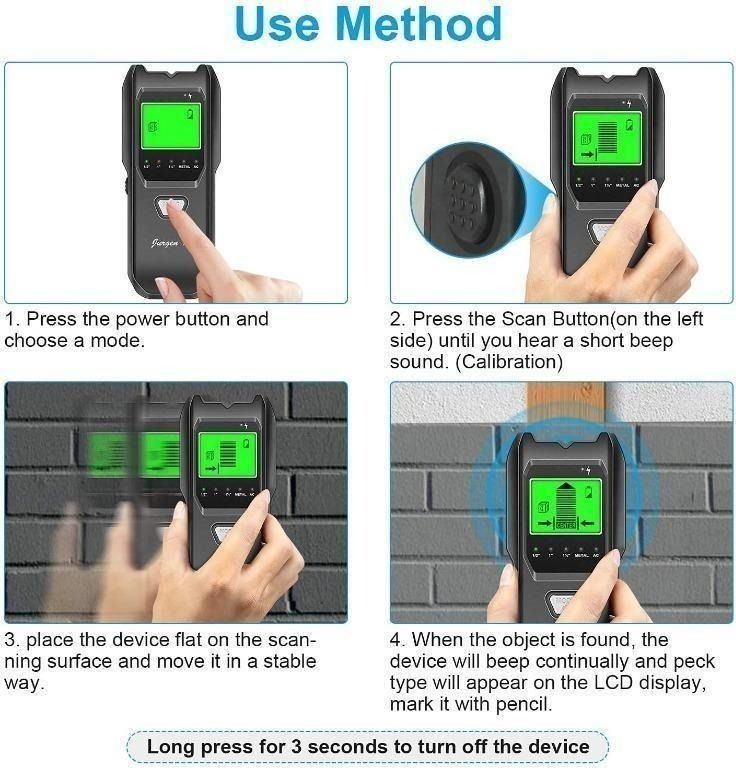 Stud Finder Wall Scanner, 5 in 1 Multifunction Stud Locator with Upgraded  Smart Sensor, HD LCD Display and Audio Alarm for The Center and Edge of