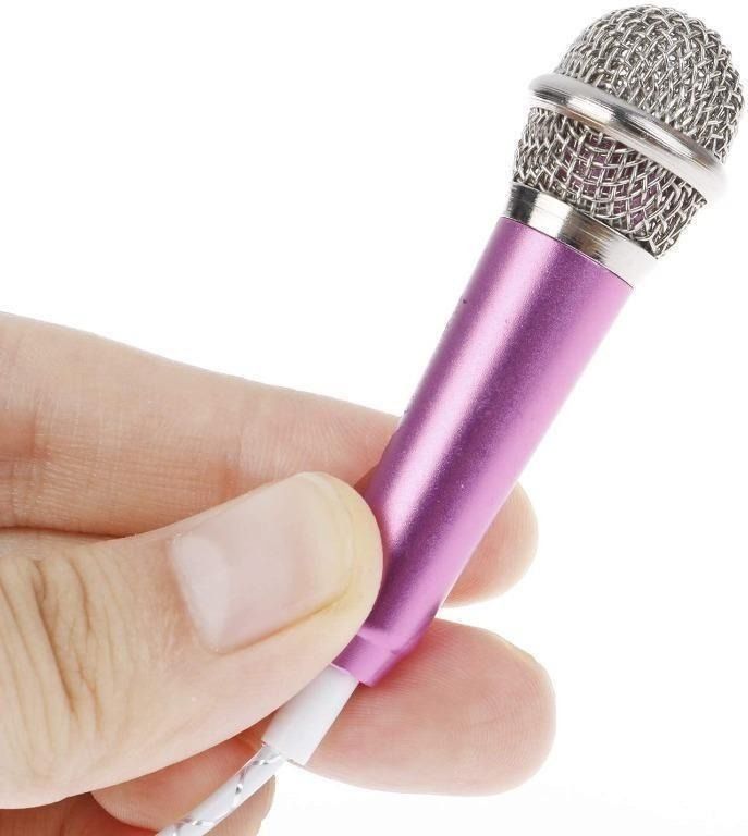 Frienda 4 Pieces Mini Microphone Portable Vocal Microphone Mini Karaoke  Microphone for Mobile Phone Laptop Notebook, 4 Colors