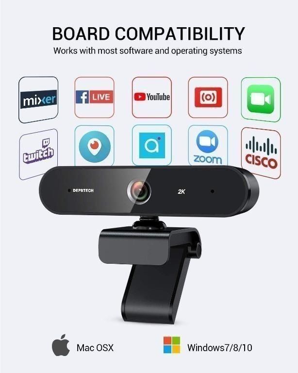 depstech 2k qhd usb web camera