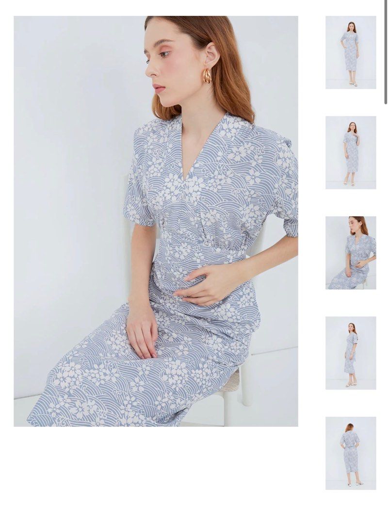 SAKURA さくら GREY Kimono Pencil Dress BATIK, Women's