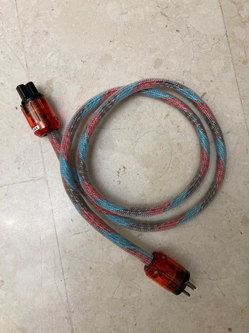 Audiophile power cords 1.5 m pink USA 3pin, Audio, Other Audio