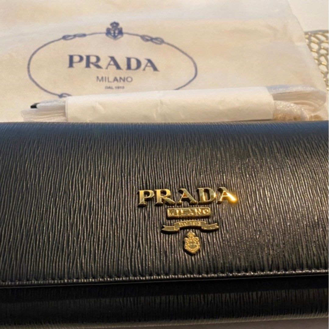 Authentic Brand New Prada Wallet On Chain Black, Luxury, Bags & Wallets on  Carousell