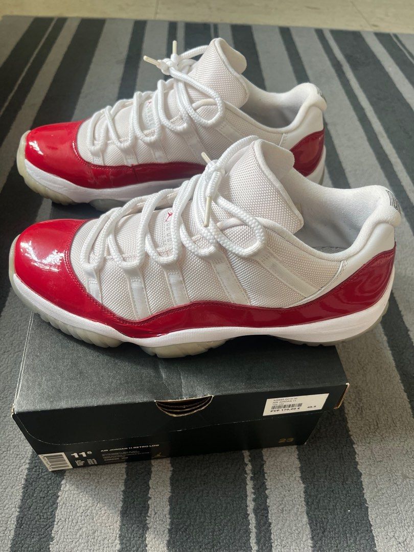 Authentic jordan 11 cherry red low