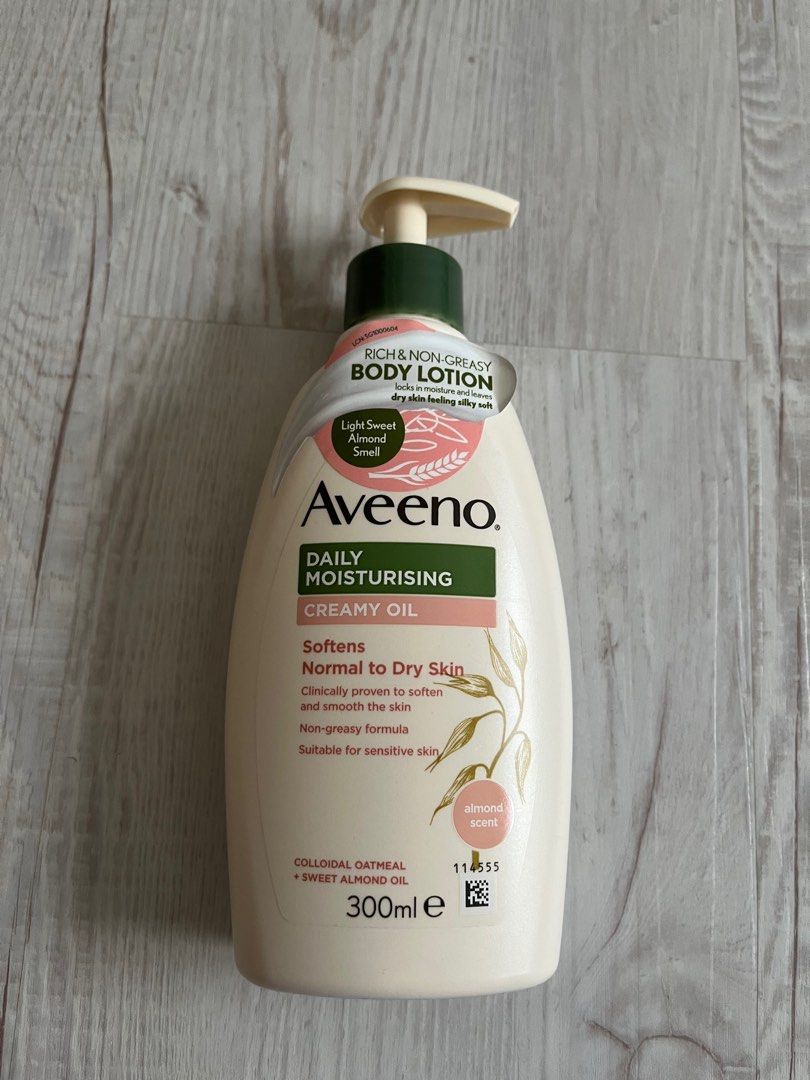 Aveeno Daily Moisturizing Creamy Oil Almond Scent Lotion 300ml, Beauty