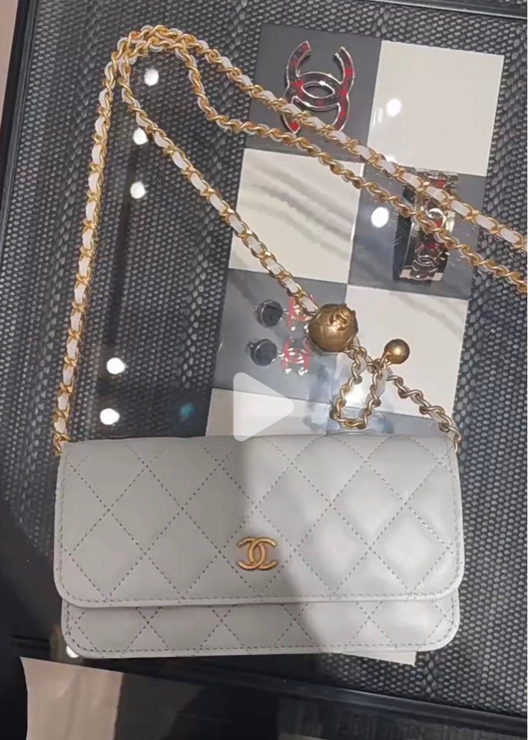 BNIB Chanel 23C Pearl Crush Mini Flap Bag Phone Holder with Chain