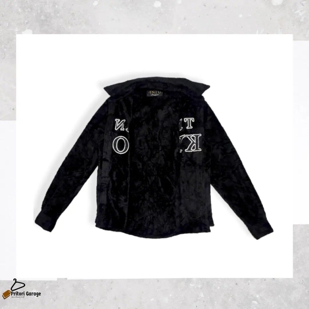 Bomber Polar Sherpa Jacket Antu Adventure Black Color Big Bordir