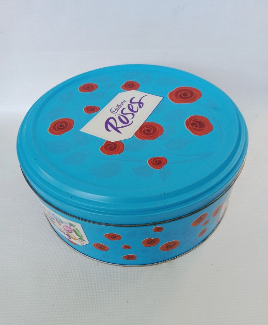 Cadbury Roses Big Round Empty Tin Can, Furniture & Home Living ...