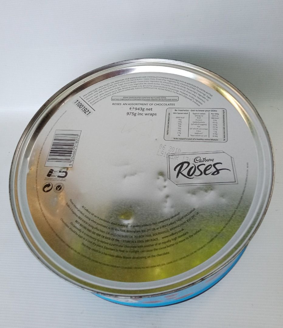 Cadbury Roses Big Round Empty Tin Can, Furniture & Home Living ...