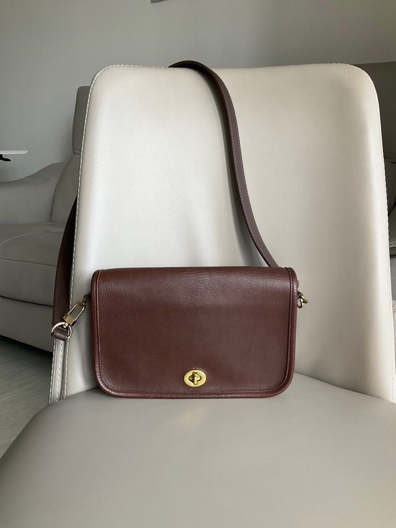 All leather top coach purse