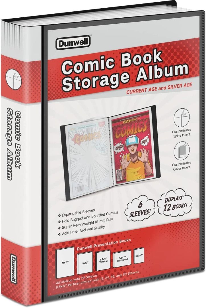Comic Book Album Holds 12 bagged & boarded comics, Hobbies & Toys