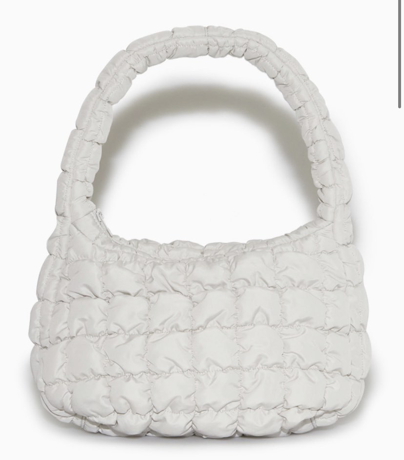 COS Mini Quilted Bag - White Grey, Women's Fashion, Bags & Wallets ...