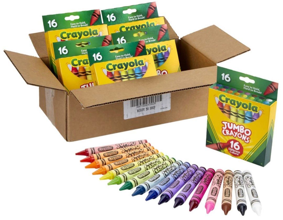 Crayola jumbo crayons 16 colors set, Babies & Kids, Infant Playtime on