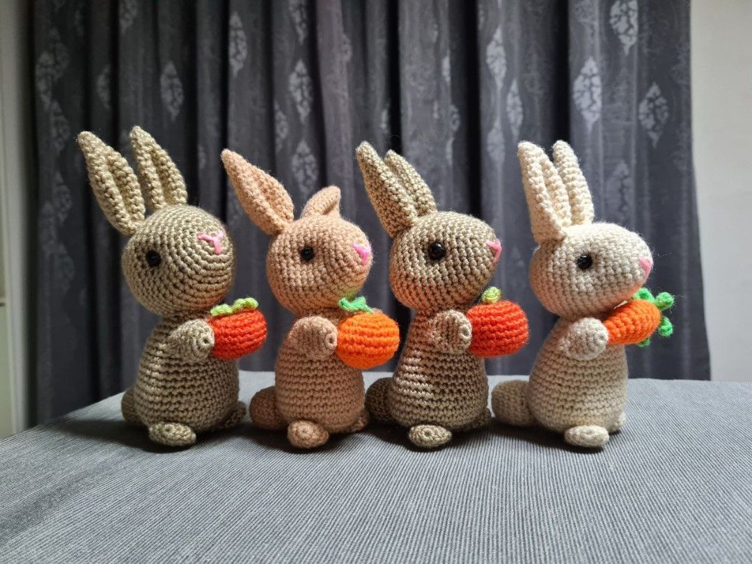Crochet Rabbits Hobbies Toys Stationery Craft Handmade Craft on