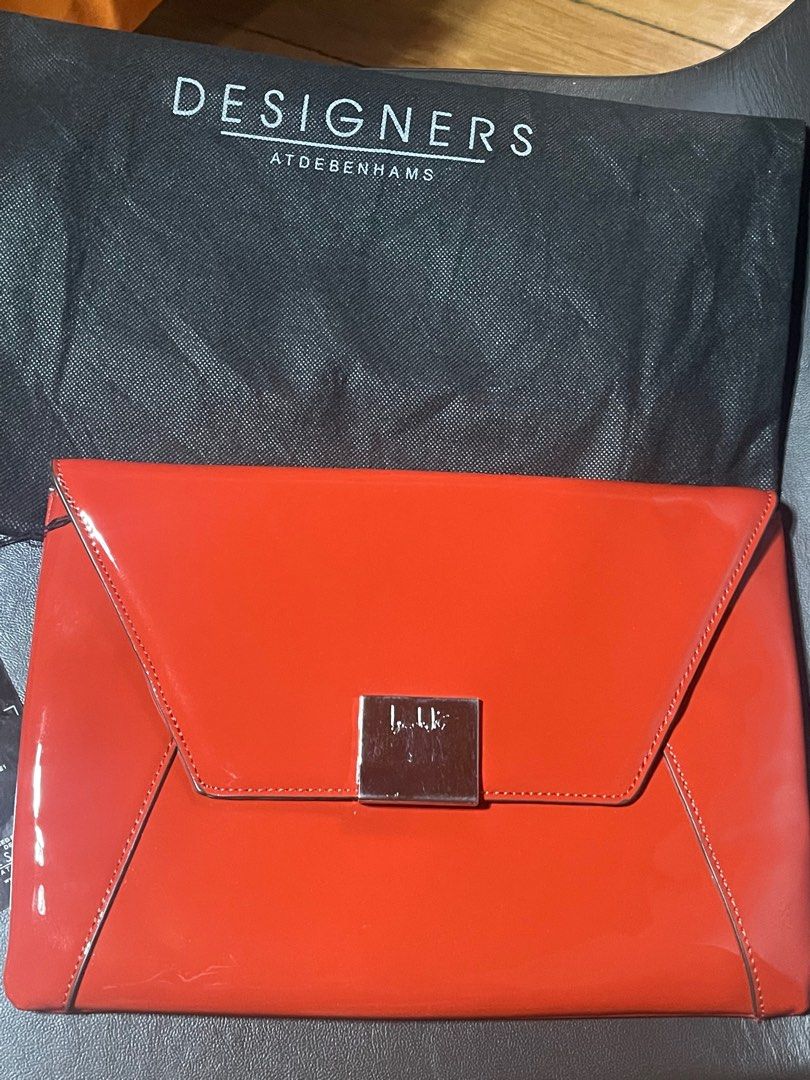 Black patent best sale clutch bag debenhams