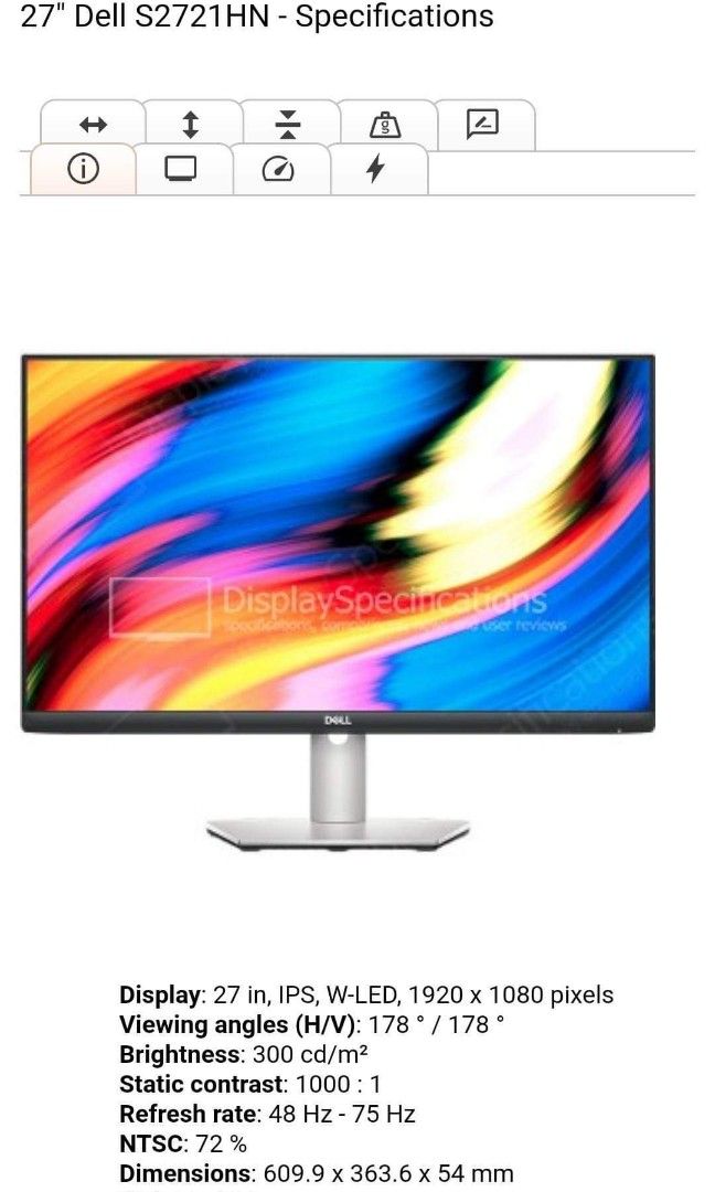 Dell s2721HN Monitor, Computers & Tech, Desktops on Carousell
