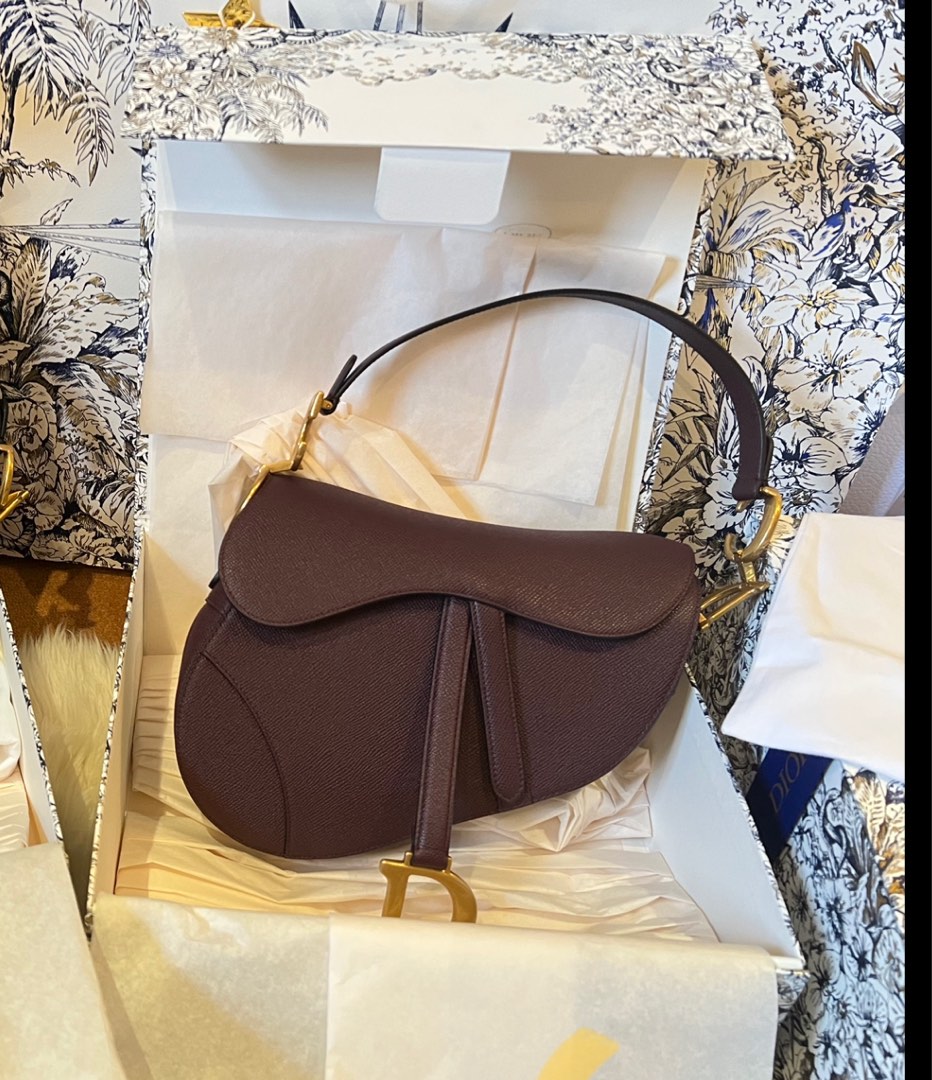 Dior Saddle Bag Medium Ox Blood Burgundy Luxury Bags Wallets