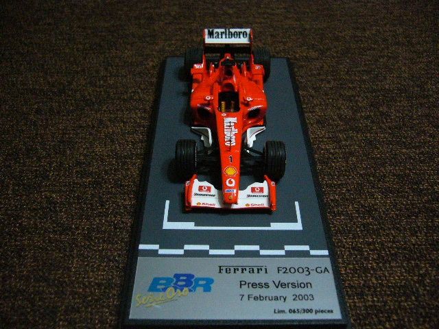 Ferrari F1 2003 F2003GA Press Edition #1 F1 BBR BG243 1/43 resin
