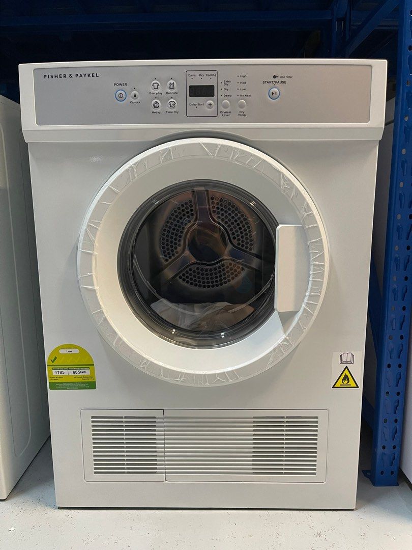 FISHER AND PAYKEL 7Kg VENTED DRYER DE7060M1, TV & Home Appliances