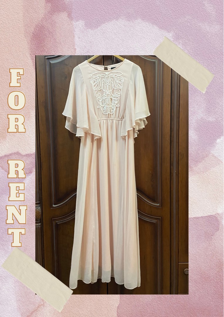 For Rent Nichii Flowy Nude Dress Women S Fashion Muslimah Fashion