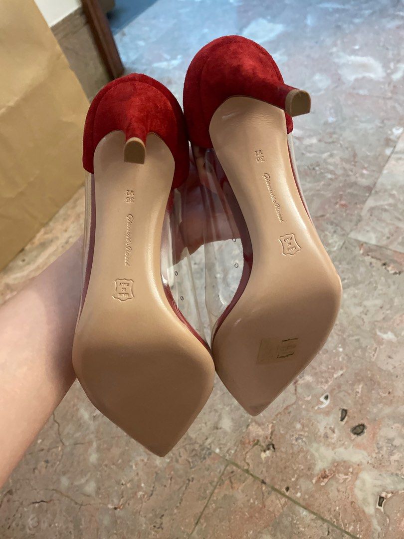 gianvito rossi red suede pumps