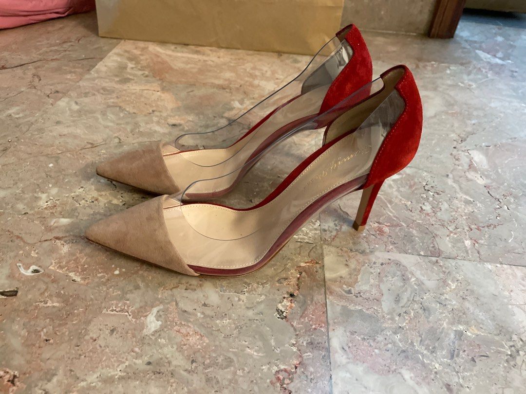 gianvito rossi red suede pumps