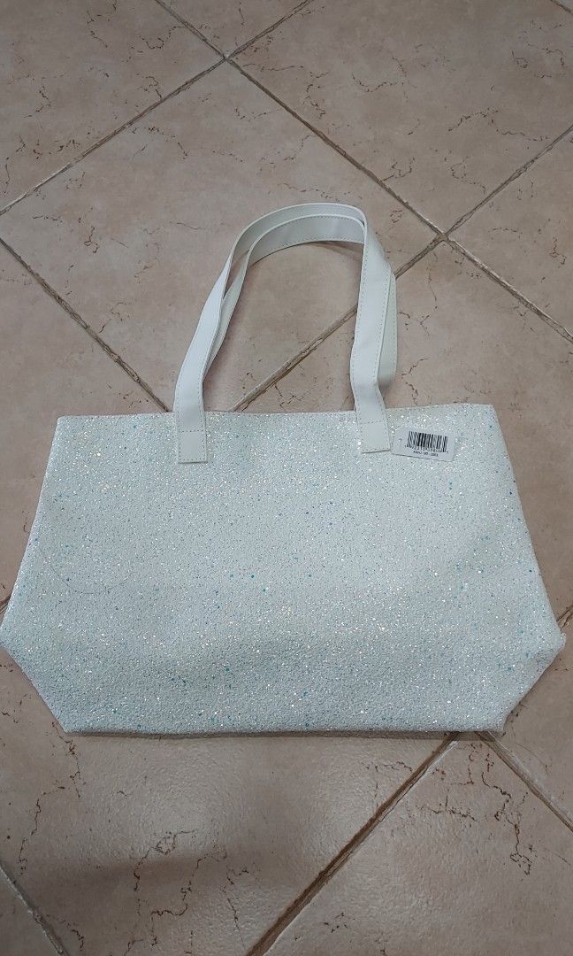 White glitter bag discount