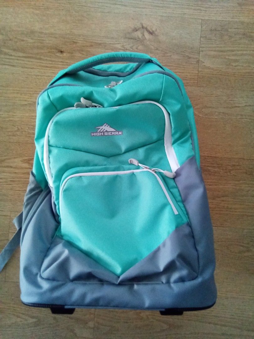 Green wheeled backpack, Men's Fashion, Bags, Backpacks on Carousell
