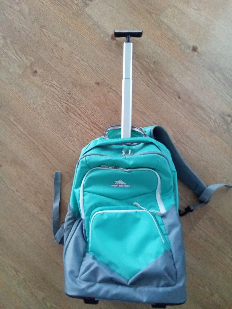 Green wheeled backpack, Men's Fashion, Bags, Backpacks on Carousell