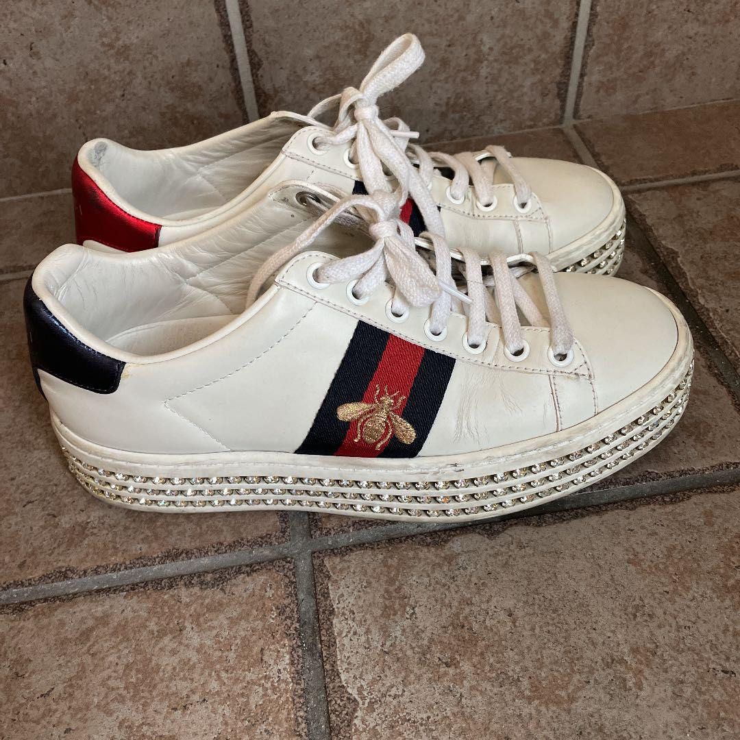 Gucci sneakers with 2025 rhinestones