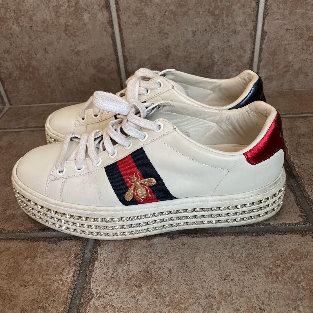 Gucci Ace Bee Sneakers with rhinestones size 23cm Women s Fashion