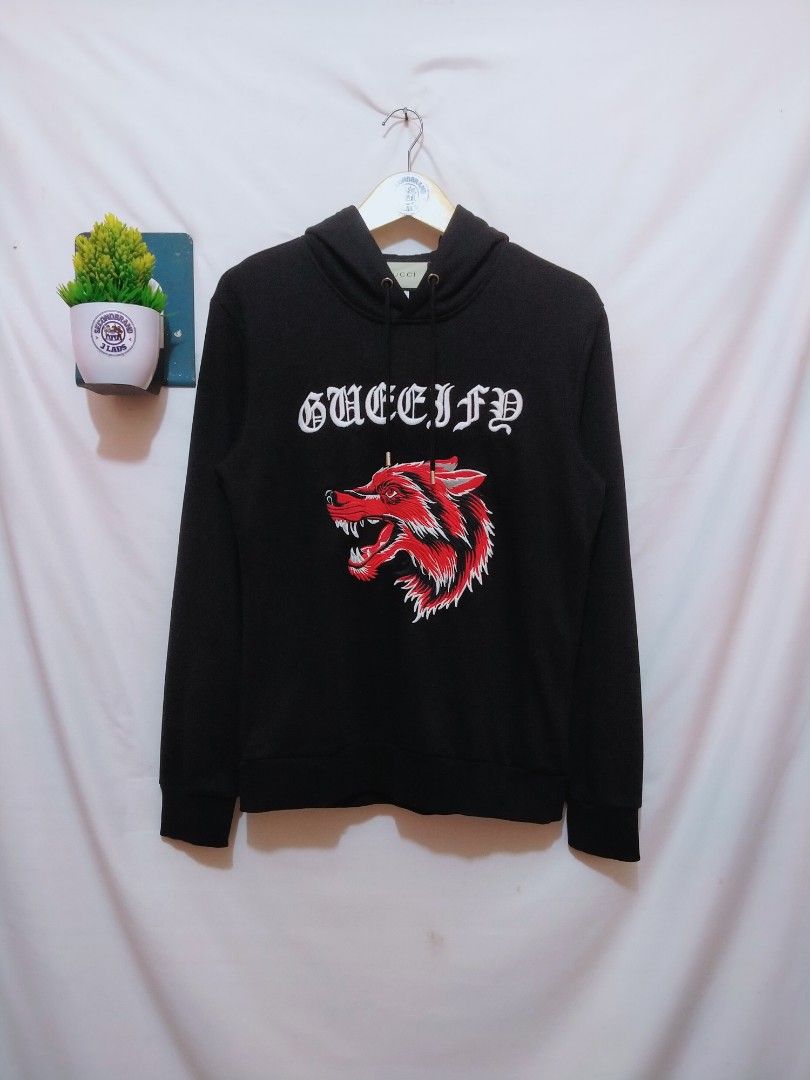 Gucci wolf motif hoodie shop