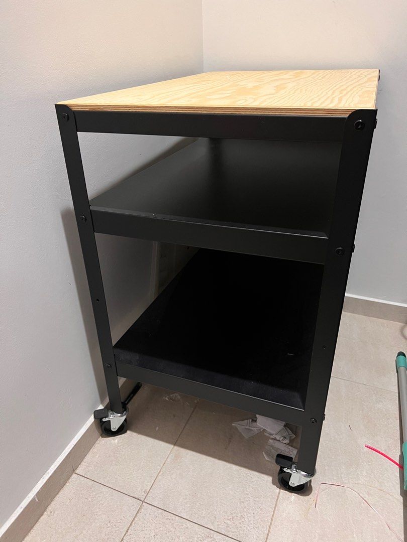 BROR Utility Cart, Black, Pine Plywood IKEA Roltafel, Ikea,, 47 OFF