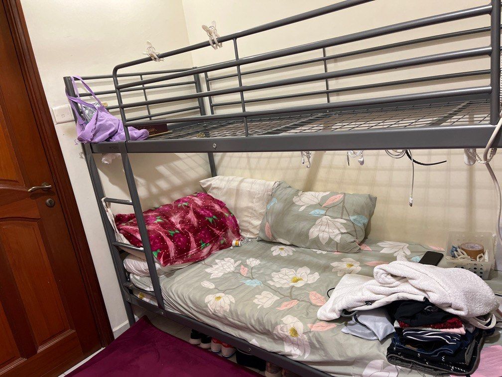 Ikea svarta metal bunk bed hot sale