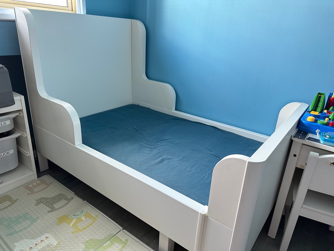 IKEA Busunge Extendable Bed Frame White, Furniture & Home Living