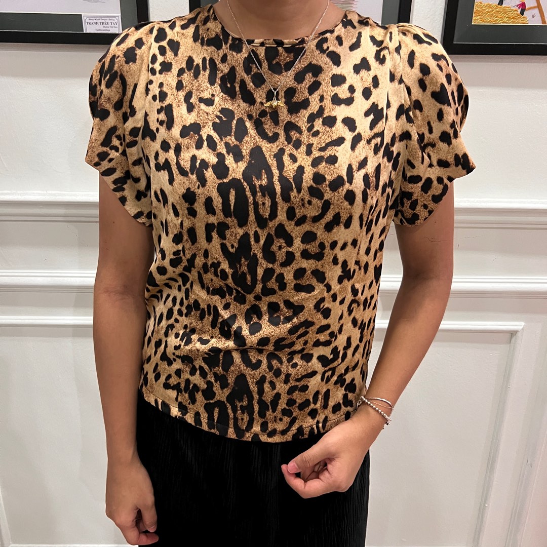 LEOPARD BLOUSE, Women's Fashion, Tops, Blouses on Carousell