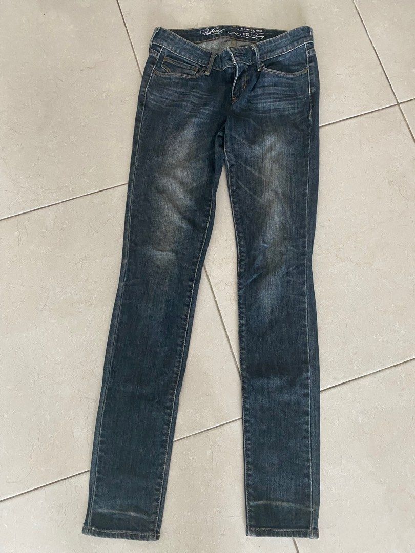 Jeans Levi's Demi Curve Femme Skinny – Taille W29 L32 Noir – Occasion Très Bon état