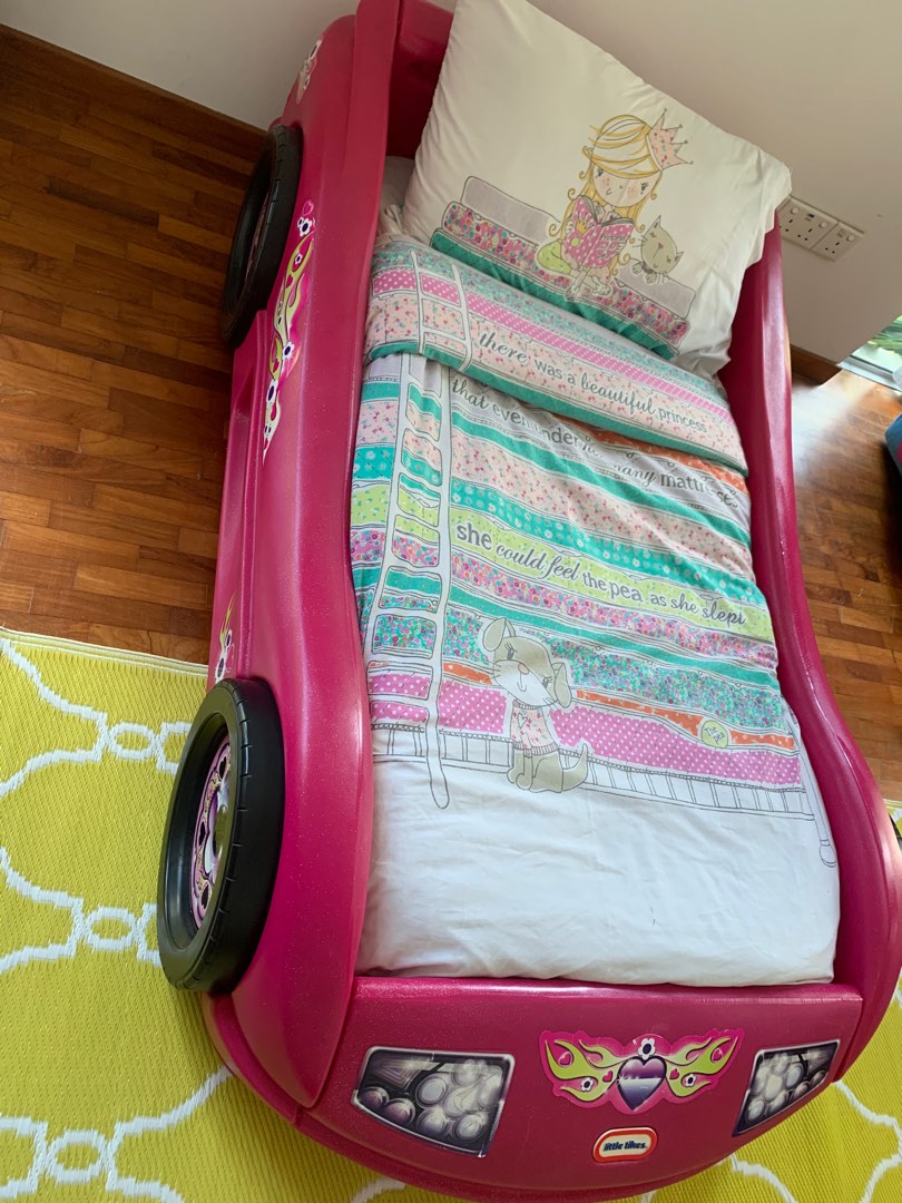 Little Tikes Sparkly Pink Princess Roadster Car Toddler Bed, Babies
