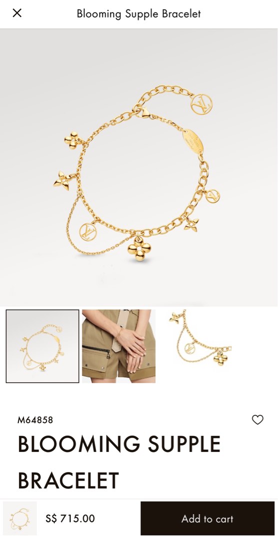 LV Bracelet - Blooming Supple Bracelet, Women's Fashion, Jewelry &  Organisers, Bracelets on Carousell