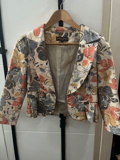 LV LOUIS VUITTON Floral Cropped Suit Jacket