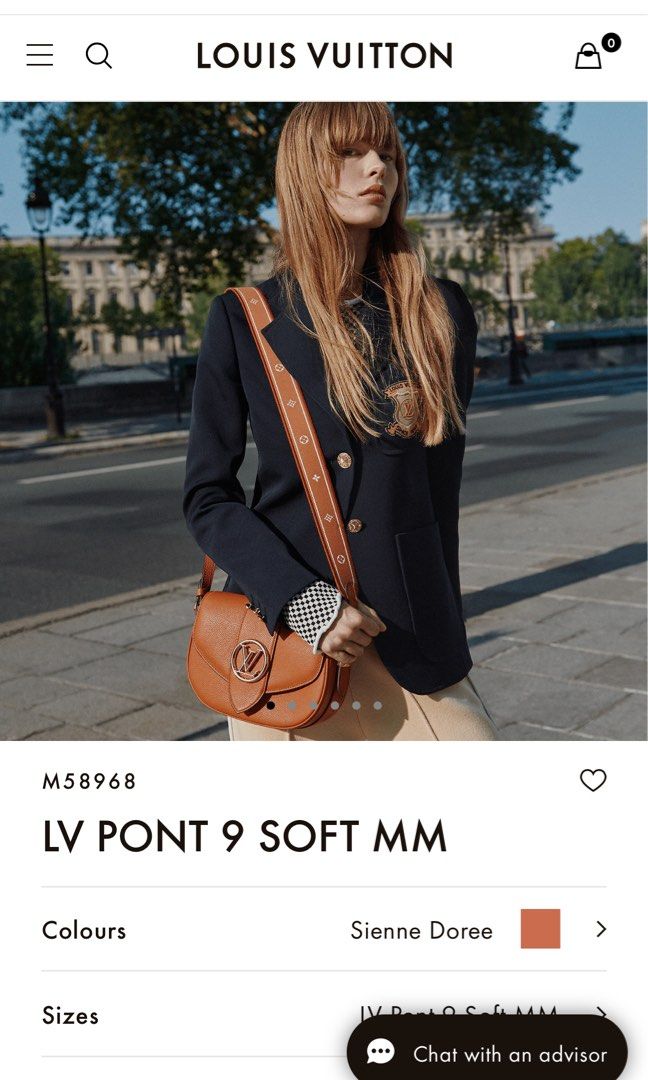 Louis Vuitton Grained Calfskin Pont 9 Soft PM Sunbeam 