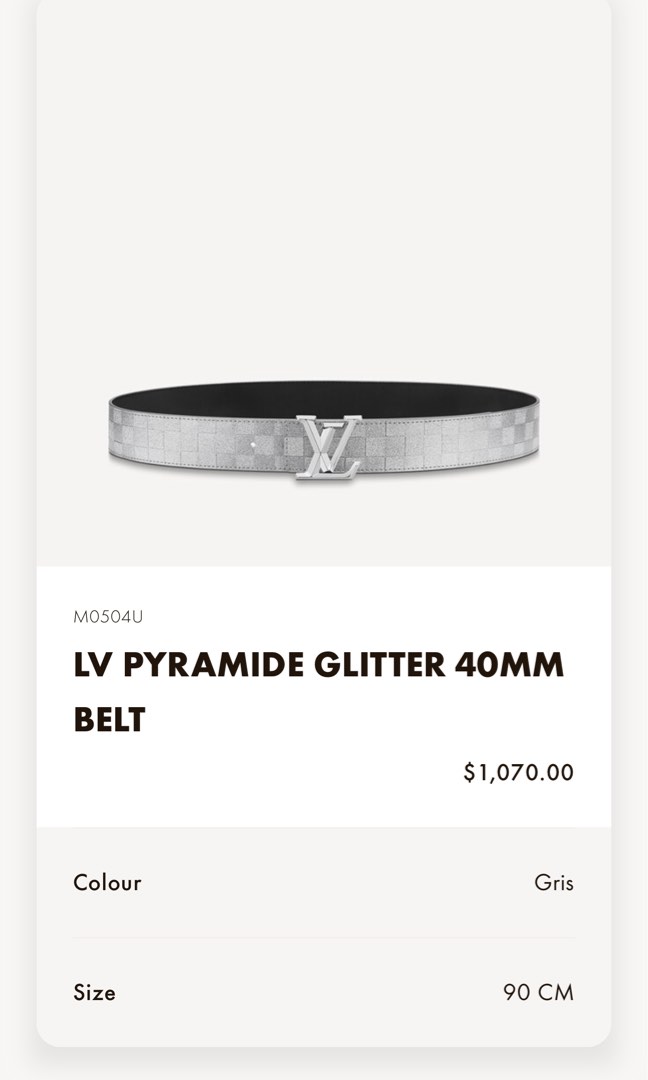 Louis Vuitton LV Pyramide Glitter 40MM Reversible Belt Silver/Black for  Women