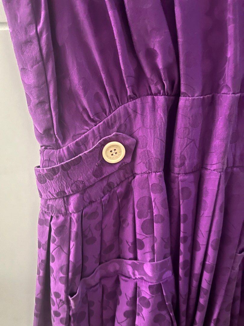 MARC JACOBS Purple Cherry Short Dress (Category: Dresses) located in San Juan City. Submitted by eggieboy (Listing ID 1206603061, Image 3). Description: Bought from legit store not thrifted Too sexy for my age No damages whatsoever No cut tags Pristine condition Doesn’t need wash Size 4 on tag DM for nego.